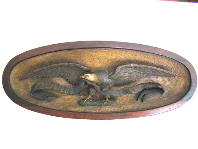 A fine 19th century carved Eagle Plaque with "E Pluribus Unum" swag circa 1875 — image 2